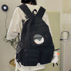 Nylon School Bags for Girls Large Capacity Backpack