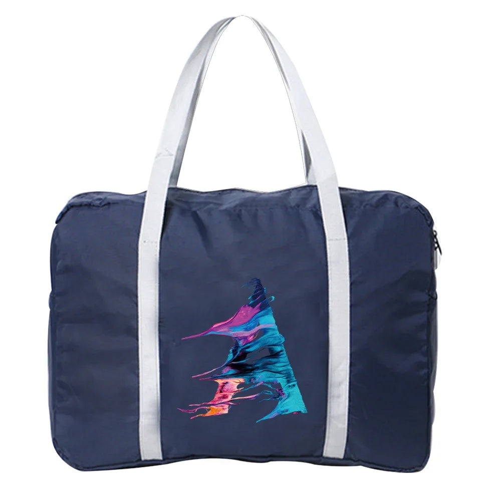 Nylon Unisex Foldable Travel Bags Paint Series Large Capacity Luggage Women Men