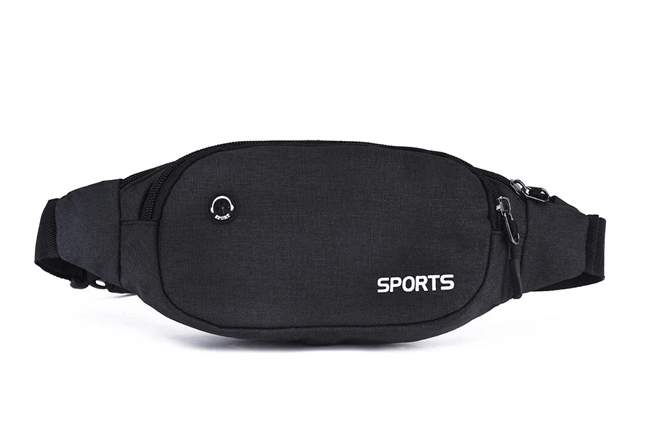 Men's Nylon Waist Pack Fanny Pack Money Belt Hip Bag for Mobile Phone