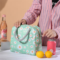 Nylon Insulated Lunch Bags Portable Zipper Cooler for Picnic Travel