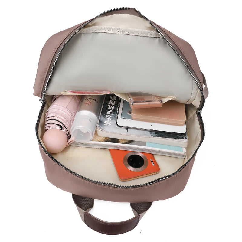 Nylon Women's Backpack Large Capacity Girls Travel School Bag