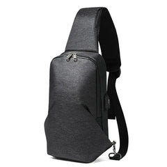 Water Repellent Crossbody Bag for Men, 9.7 inch iPad Chest Bag with USB Charging