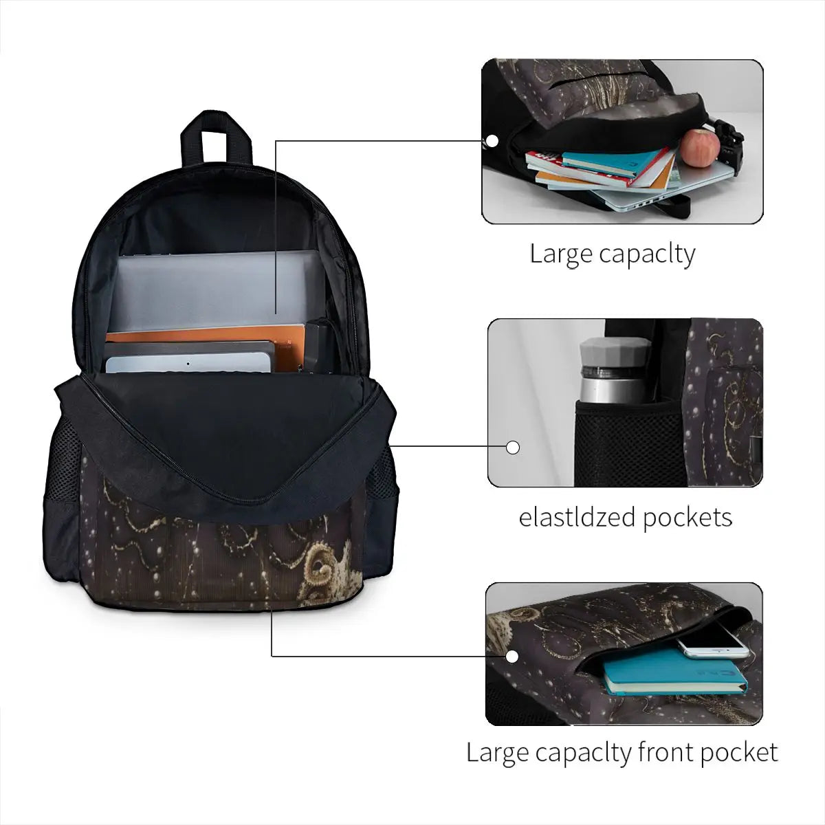 Octopus' Lair Photo Backpacks Anime Men's Women's Recycled Backpack