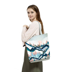 Oil Painting Mountain Forest Printing Casual Tote Bag Shopper Handbag
