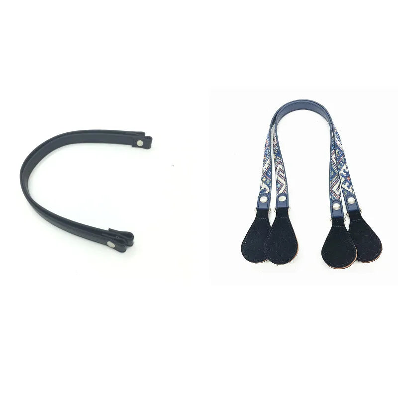 Flat PU Leather Bag Handles for O bag Long 1 Pair