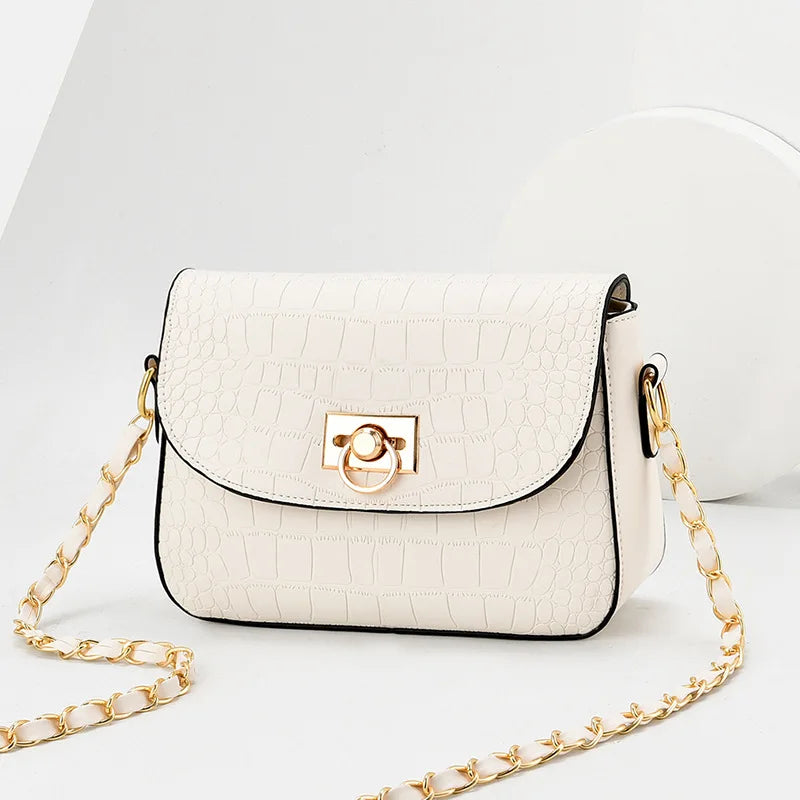 Crocodile Pattern One-shoulder Messenger Bag Women's Handbag