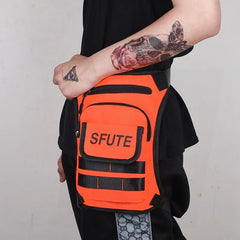 Orange Green Techwear Tactical Waist Bag Hip Hop Crossbody Bag Bauchtasche
