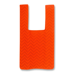 Orange Knitted Hollow Out Women Handbag Tote Bag