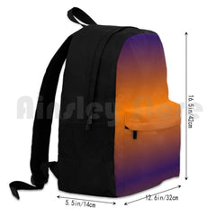 Orange Purple Gradient Outdoor Hiking Backpack Waterproof Camping Travel