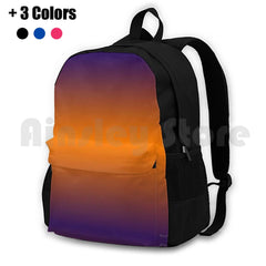 Orange Purple Gradient Outdoor Hiking Backpack Waterproof Camping Travel
