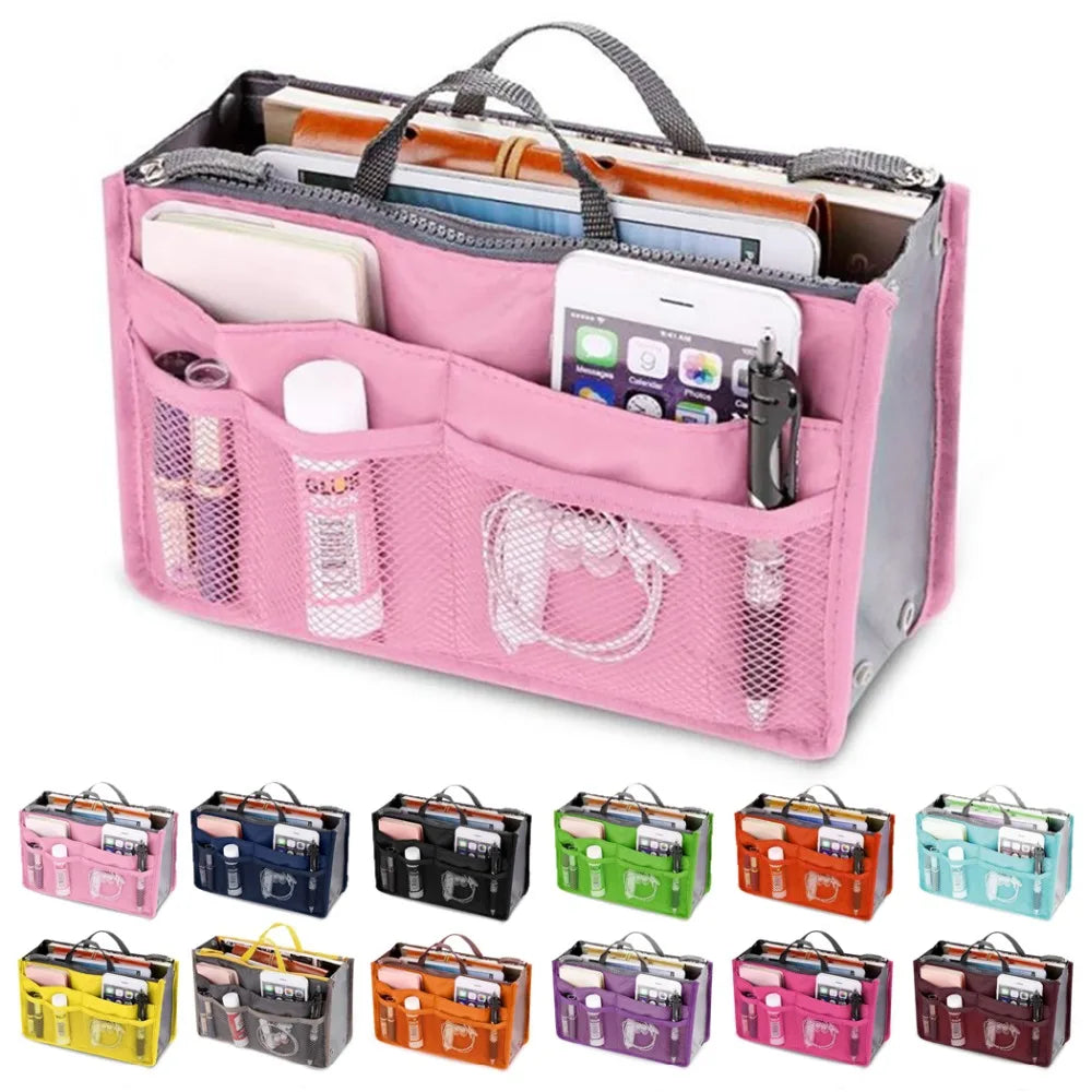 Nylon Travel Insert Organizer Handbag Purse Large Liner Cosmetic Bag