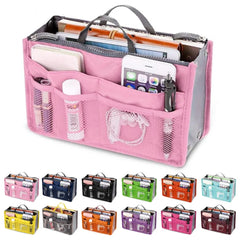 Nylon Travel Insert Organizer Handbag Purse Large Makeup Cosmetic Bag