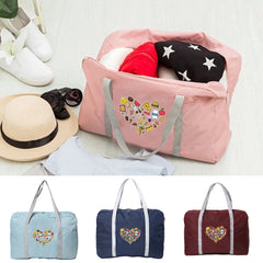 Food Print Tote Bag Travel Storage Organizer Zipper Handbag