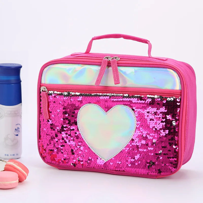 Sequin Insulation Lunch Bag for Kids