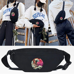 Narcissistic Cat Print Waist Bag Running Belt Pouch