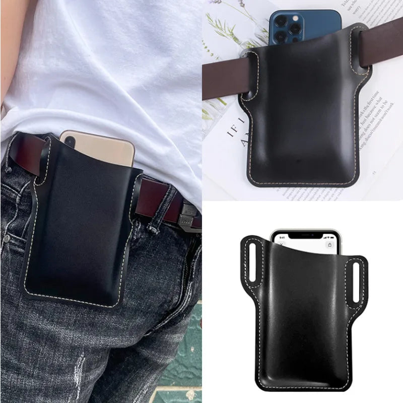 Waterproof PU Leather Waist Pack Multifunctional Bum Bag Pouch