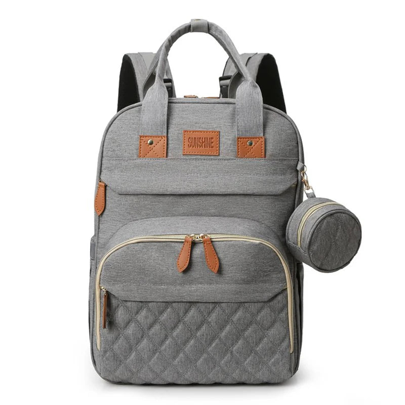 Outting Folding Mummy Bag Diaper Bag Large Capacity Backpack