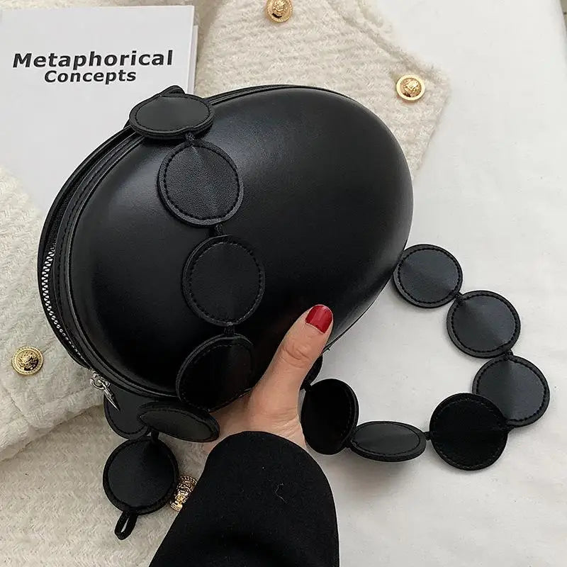 Circular Shoulder Bag Egg Shape Crossbody Messenger Bag