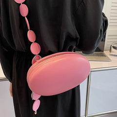 Circular Shoulder Bag Egg Shape Crossbody Messenger Bag