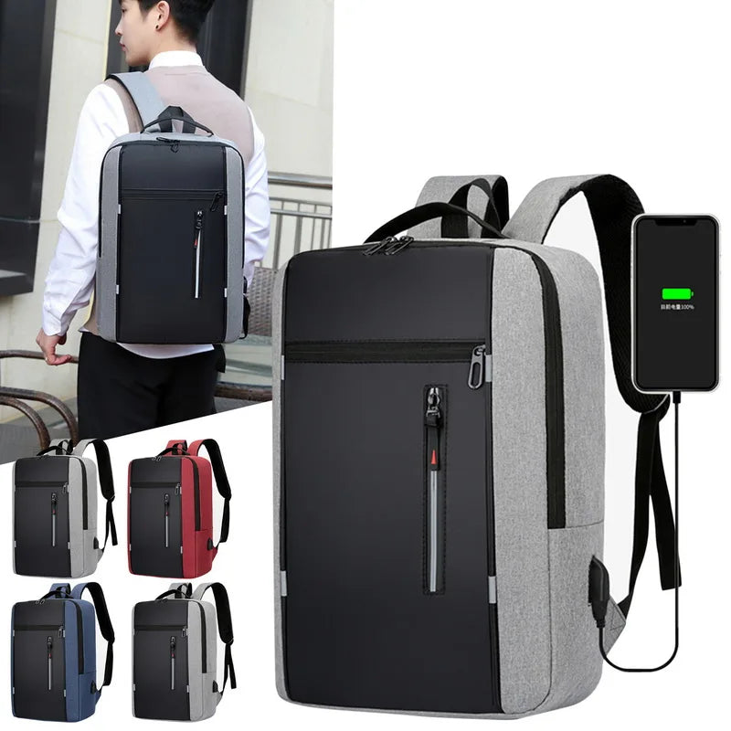 Men's Oxford Cloth Laptop Backpack 15.6 Inch Business School Travel Bag