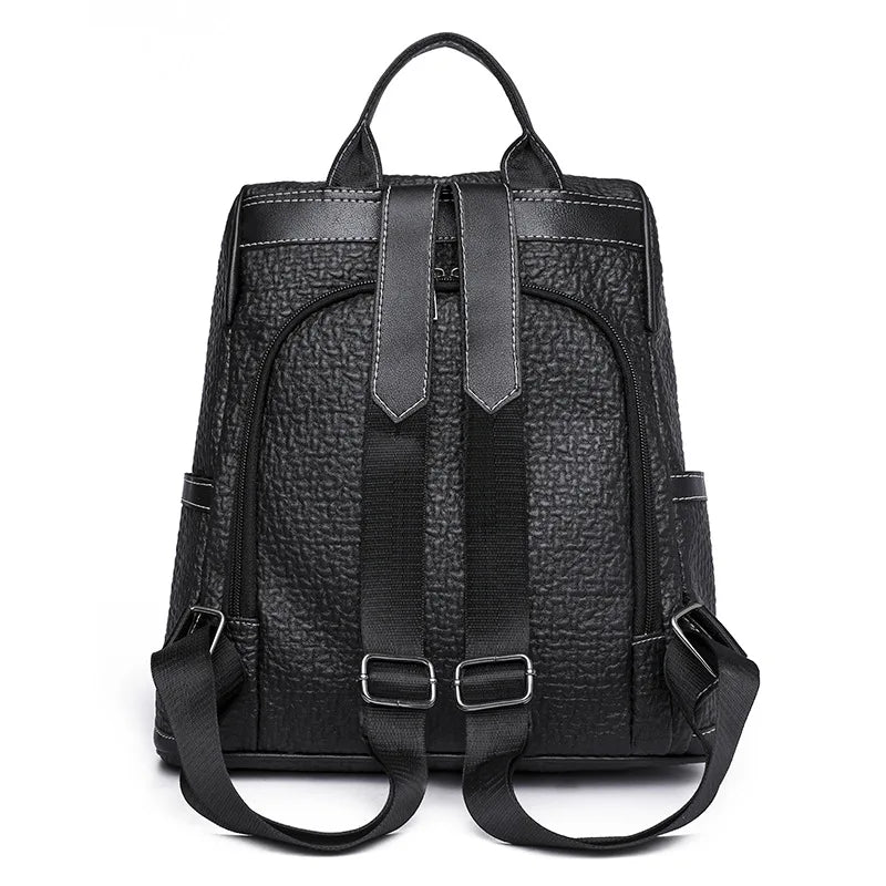 PU Anti-theft Backpack Women Large-capacity Dual-use Backpack