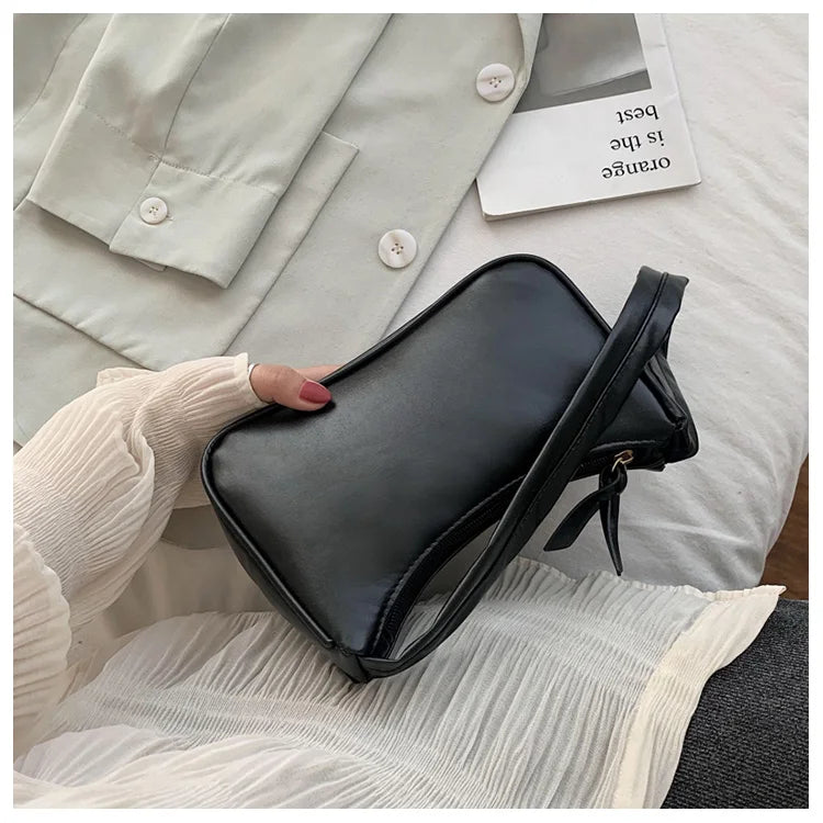 PU Underarm Bag Zipper French Handbag