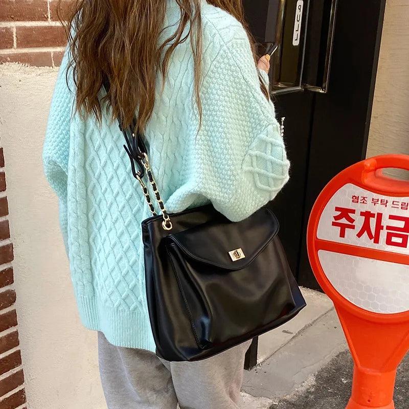 PU Women Shoulder Bag Large Capacity Crossbody Messenger Bags Soft Leather Tote