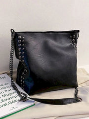 Women's PU Leather Rivet Crossbody Shoulder Bag