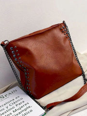 Women's PU Leather Rivet Crossbody Shoulder Bag