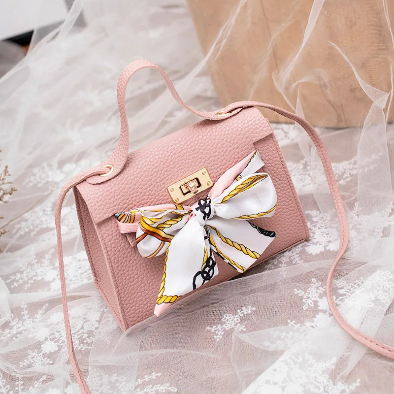 PU Leather Bow-Knot Shoulder Bag Messenger Purse Bag Women Single Messenger