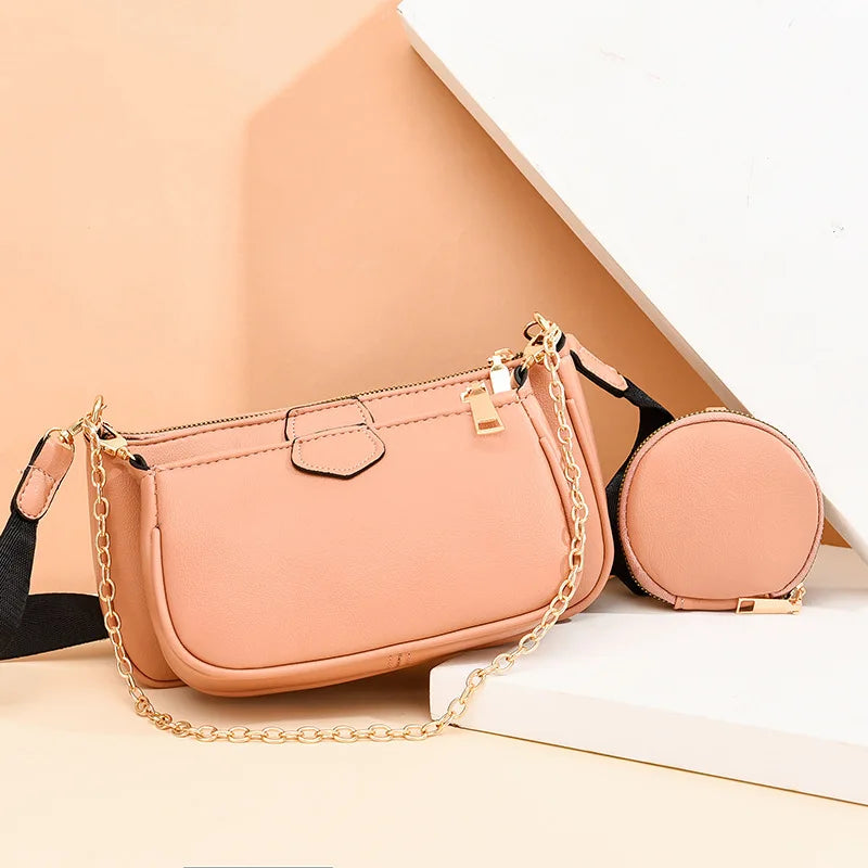 PU Leather Classic Style Female Single Shoulder Bag Women Passenger Bag Handbag
