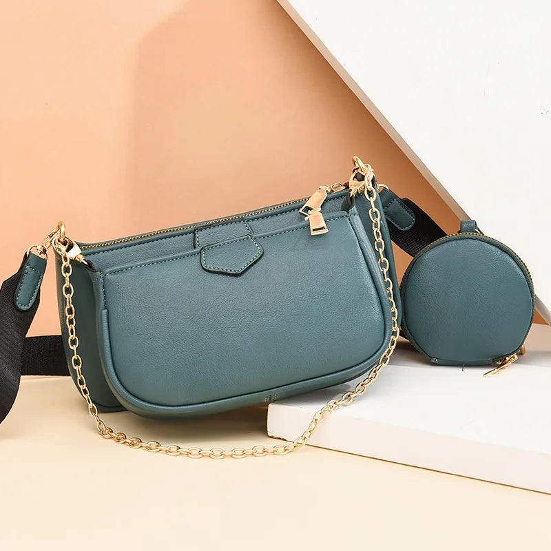 PU Leather Classic Style Female Single Shoulder Bag Women Passenger Bag Handbag