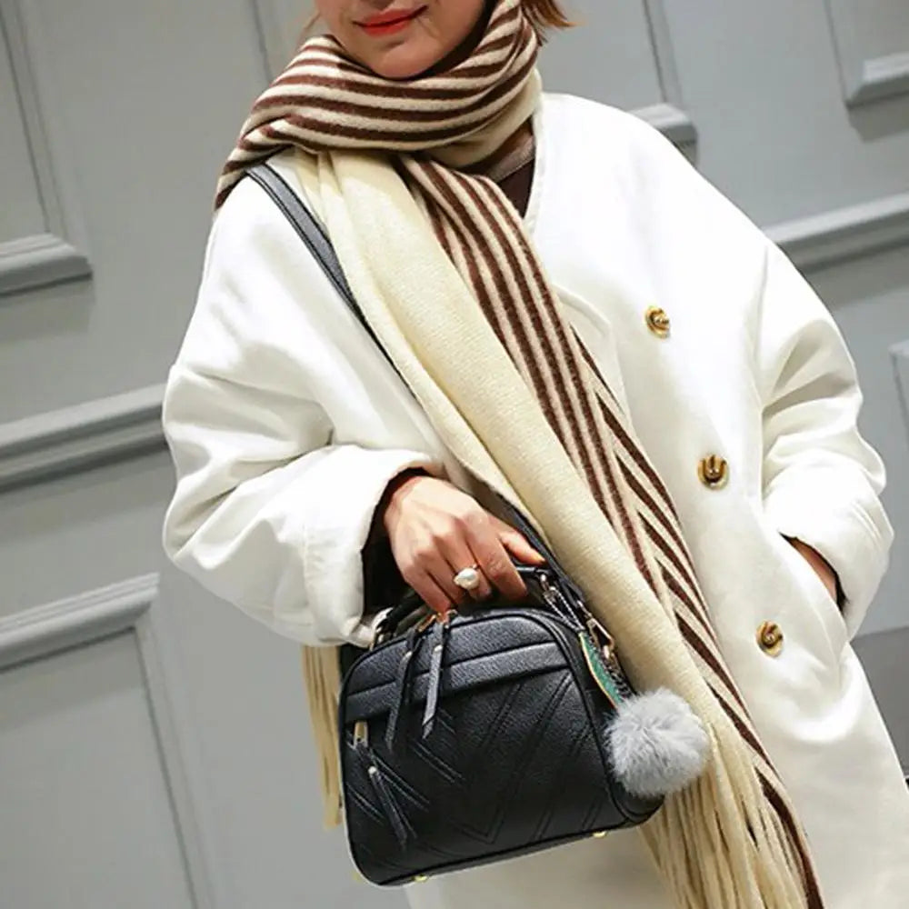 PU Leather Tassel Messenger Bag Ladies Shoulder Crossbody Bag