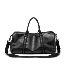 PU Leather Men Travel Bags with Shoe Compartment Large Handbag