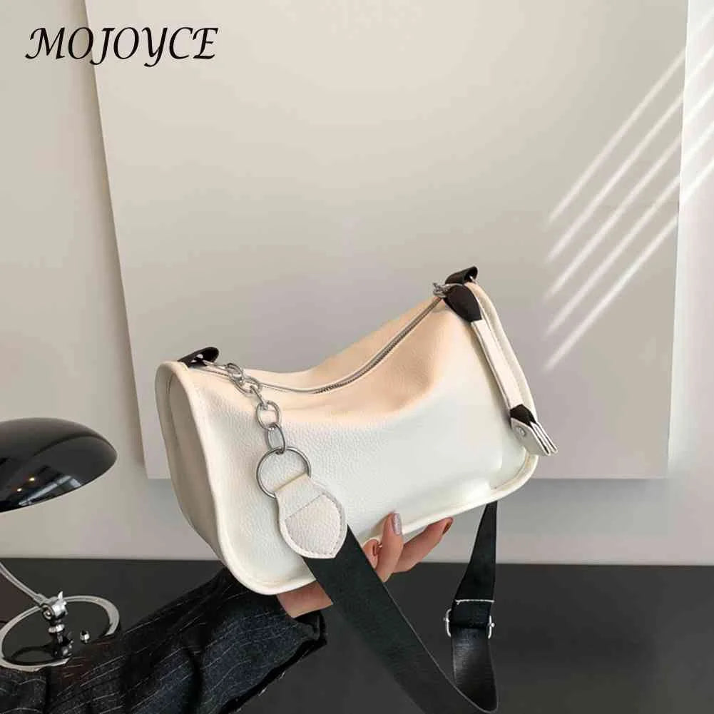 PU Leather Messenger Bag Chain Crossbody Bags Solid Soft Casual