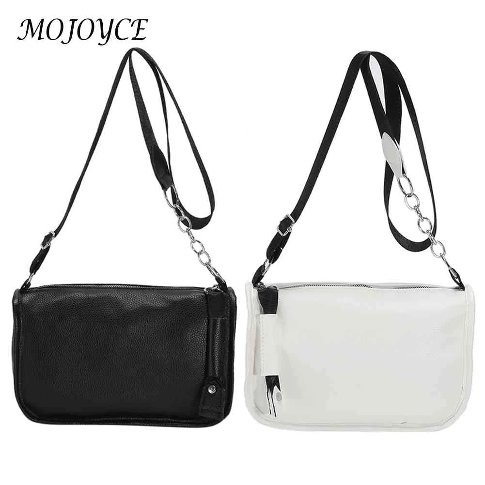 PU Leather Messenger Bag Chain Crossbody Bags Solid Soft Casual