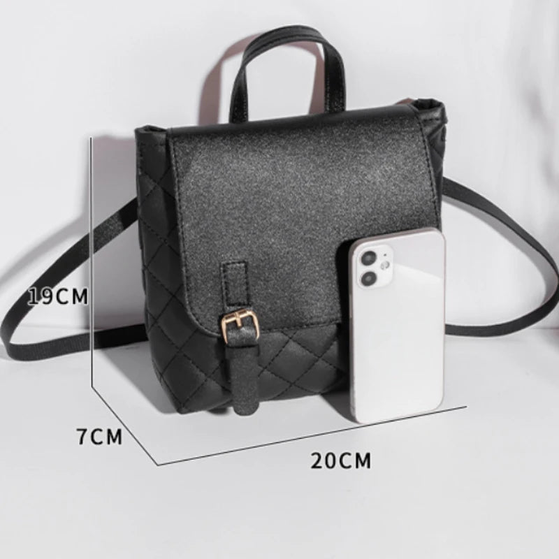 Mini Ladies Backpack PU Leather Multifunctional Cell Phone Bag