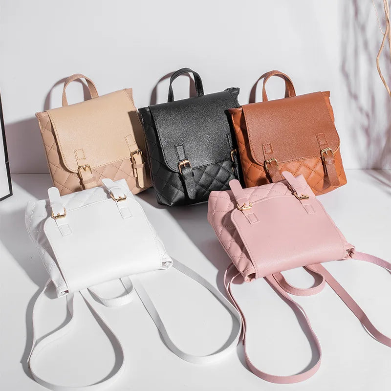 Mini Ladies Backpack PU Leather Cell Phone Bag
