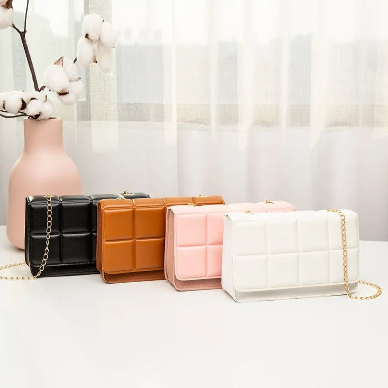 PU Leather Shoulder Bags for Women Chain Crossbody Handbags Phone Bag