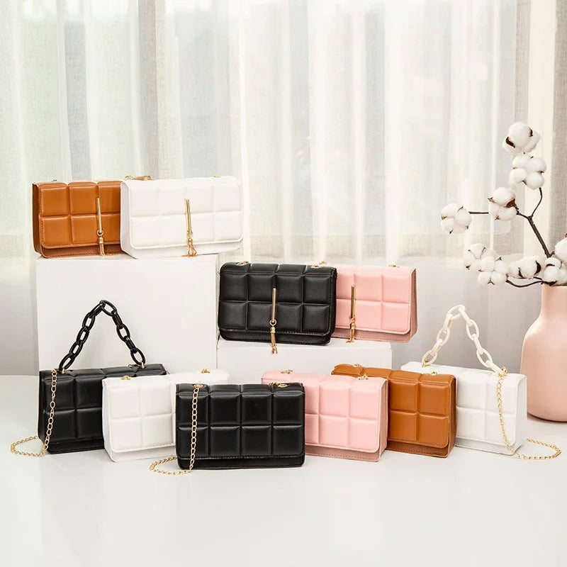 PU Leather Shoulder Bags for Women Chain Crossbody Handbags Phone Bag