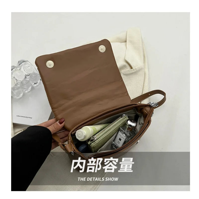 Vintage Leather Shoulder Crossbody Bag for Women