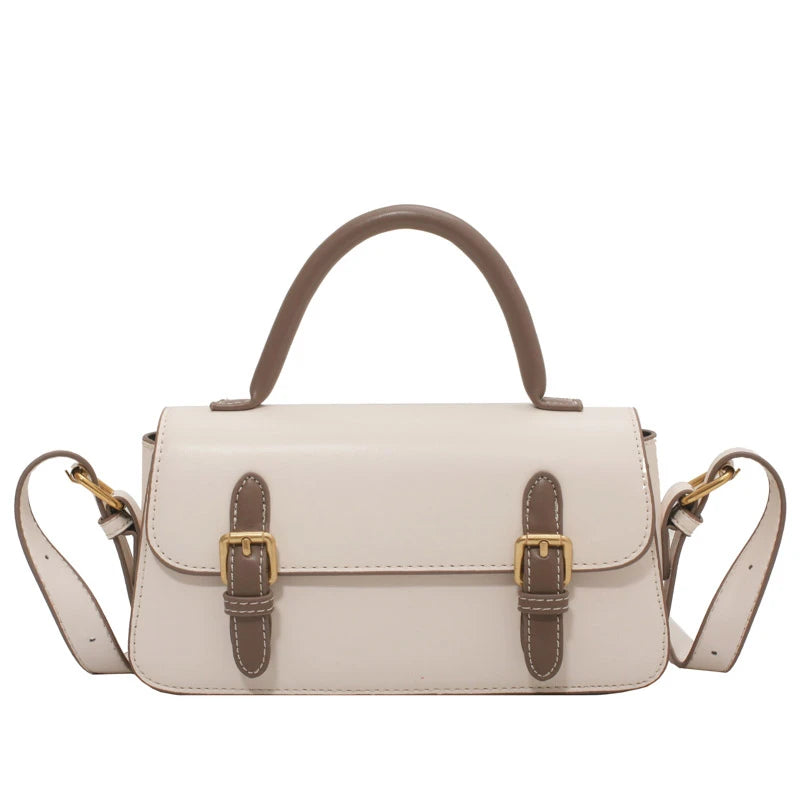 Classic Style PU Leather Shoulder Bag Top Handle Handbag