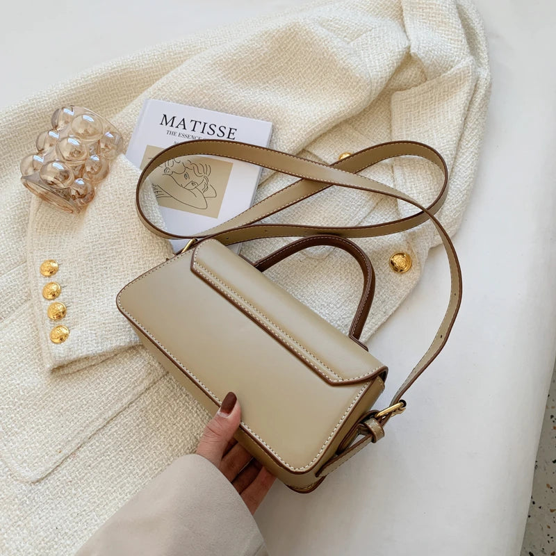 Classic Style PU Leather Shoulder Bag Top Handle Handbag