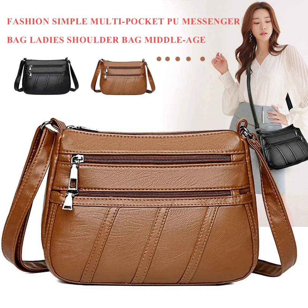 PU Leather Messenger Purse Female Daily Shoulder Bag Women Handbag