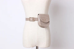 Women's PU Leather Waist Bag Fanny Pack Retro Mini Travel Chest Belt Bag