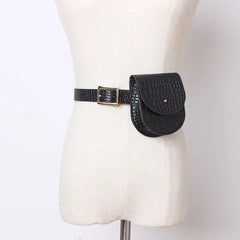 Women's PU Leather Waist Bag Fanny Pack Retro Mini Travel Chest Belt Bag
