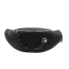 PU Leather Women Banana Waist Bag Hip Belt Pack