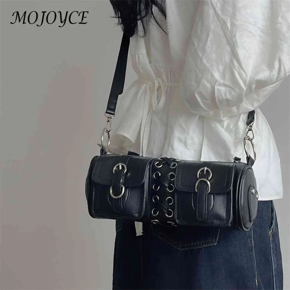 PU Leather Women Messenger Bag Bandage Underarm Bags Casual Adjustable