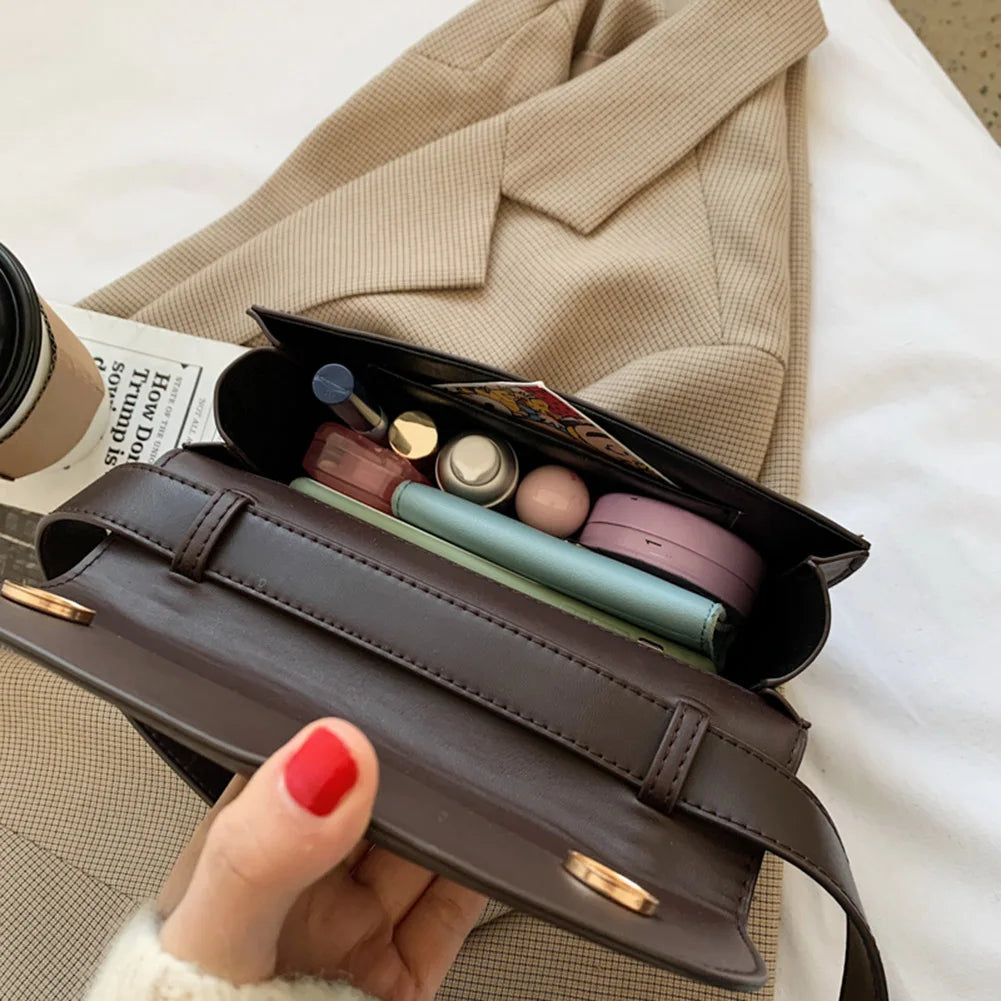 PU Leather Women Shoulder Chest Bag Messenger Bag Solid All-match