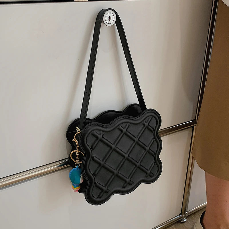 PU Leather Small Square Shoulder Bag for Women